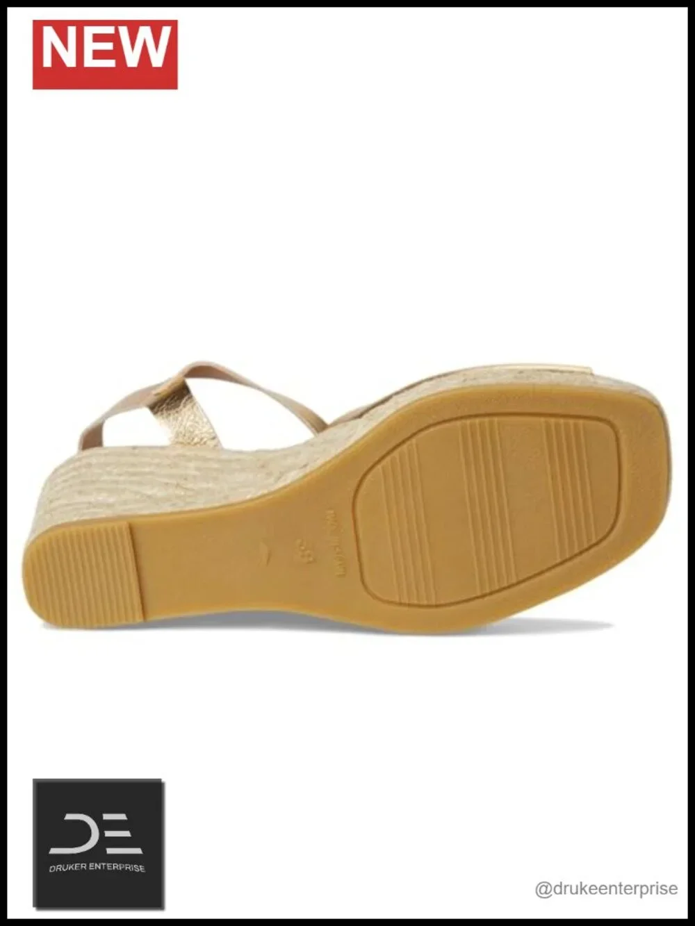 Leather Espadrille Wedge Sandal Slingback Jute Heel